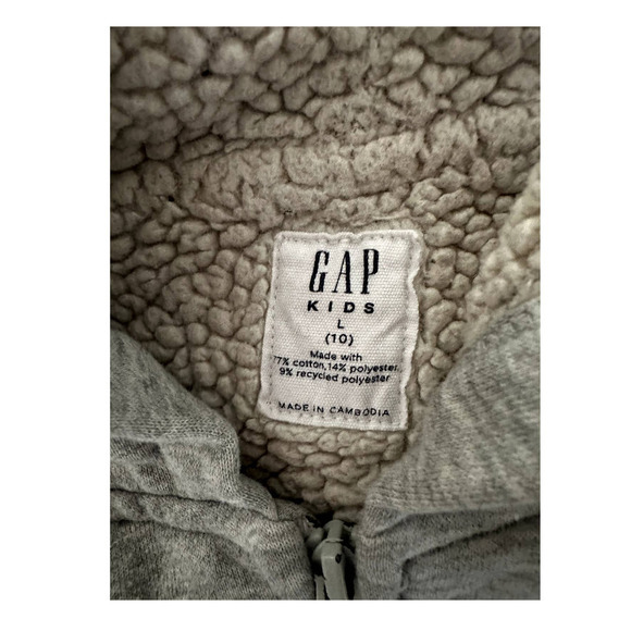 GAP Kids Cozy Gray zip up Size Large - Picture 3 of 3